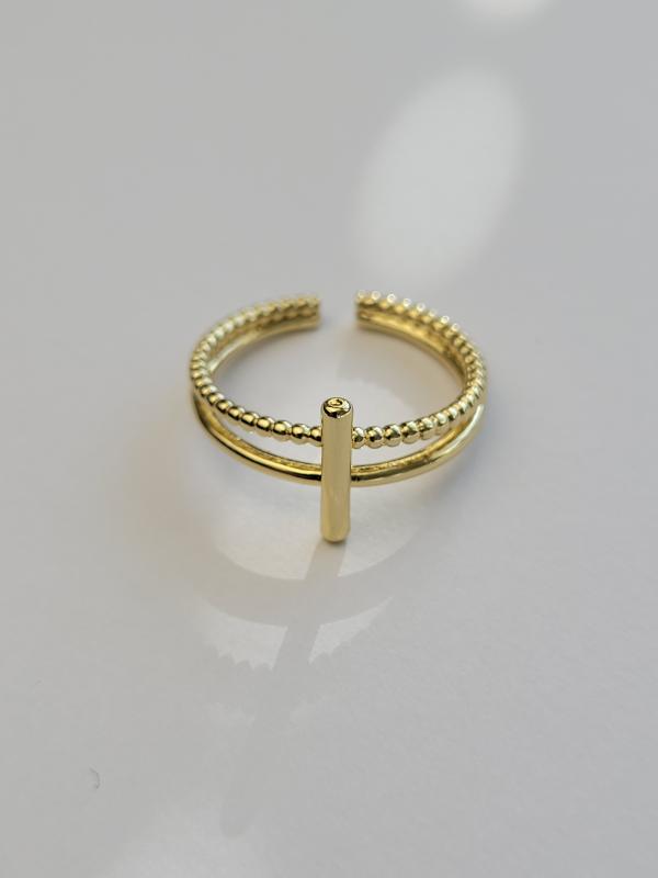 Pozlátený prstienok - palička, s nastaviteľnou veľkosťou 1