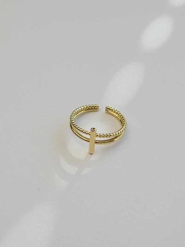 Pozlátený prstienok - palička, s nastaviteľnou veľkosťou 2