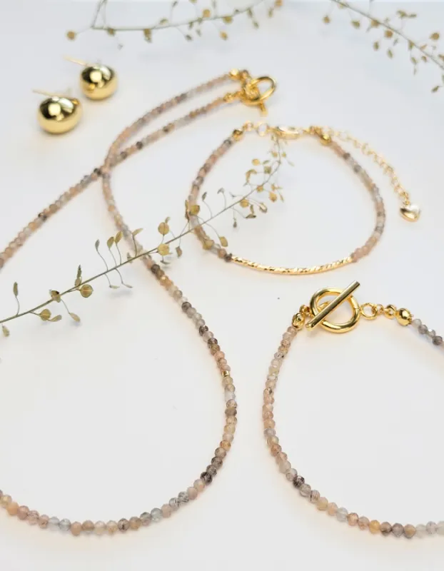 Lakmé light - pozlátený náramok s Mesačným kameňom 3