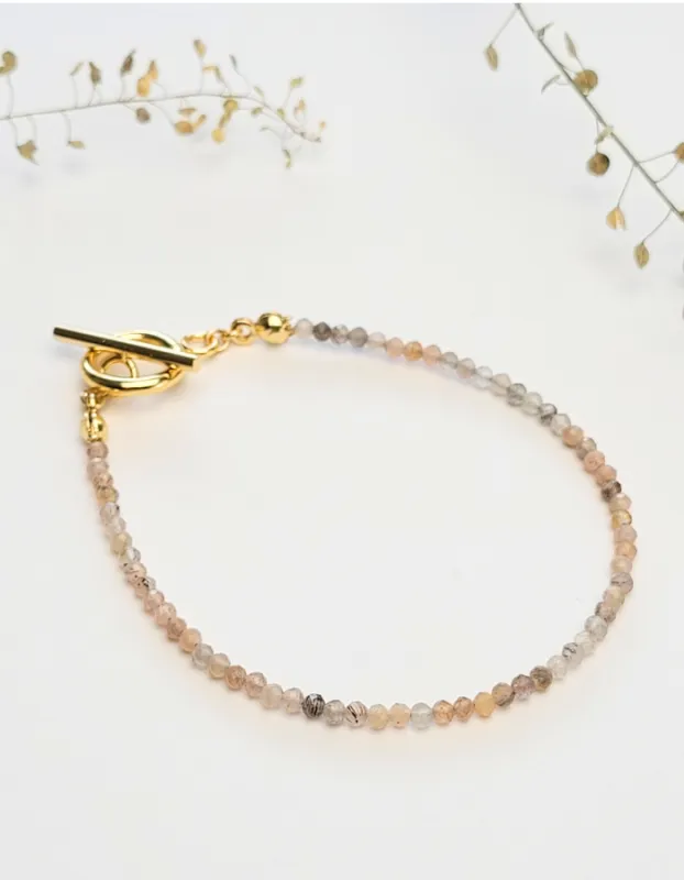 Lakmé light - pozlátený náramok s Mesačným kameňom 1