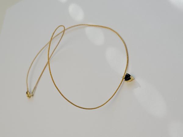 Čierne srdiečko - pozlátený náhrdeľník 2