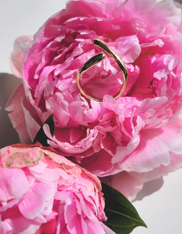 Pozlátený prstienok Leila s nastaviteľnou veľkosťou 2