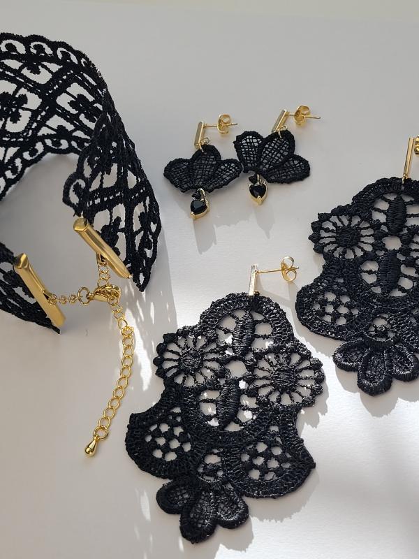 Bohéma - čipkový náramok s pozláteným predlžovacím zapínaním 2