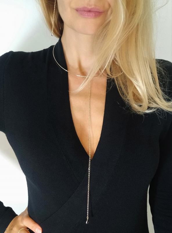 Náhrdelník pozlátená obruč NOC dlhý