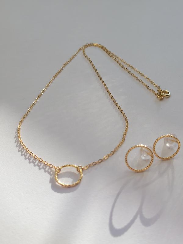 Aurora pozlátený náhrdelník s kruhom 3