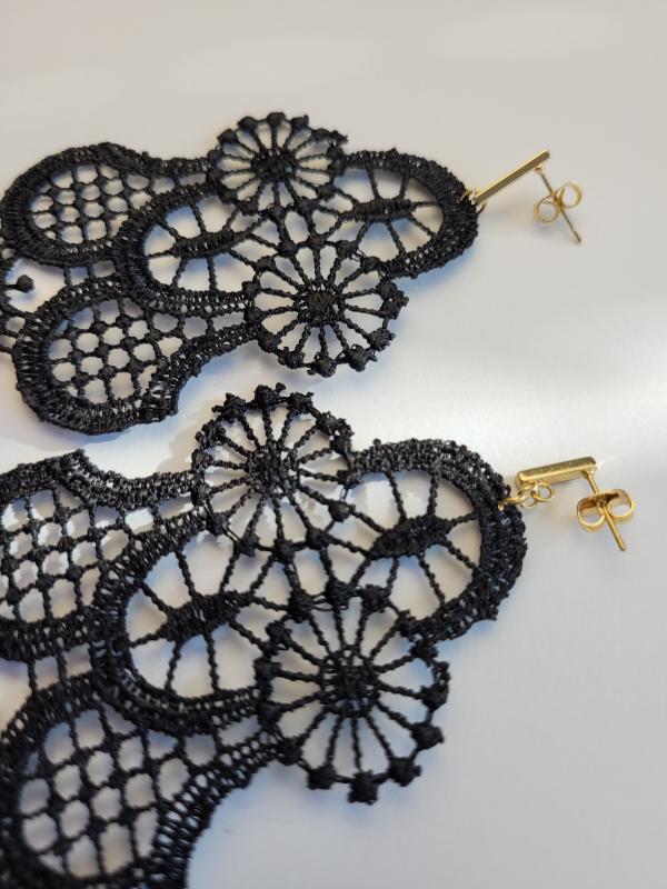 Bohéma - Najdlhšie čipkové náušnice s pozláteným komponentom 2