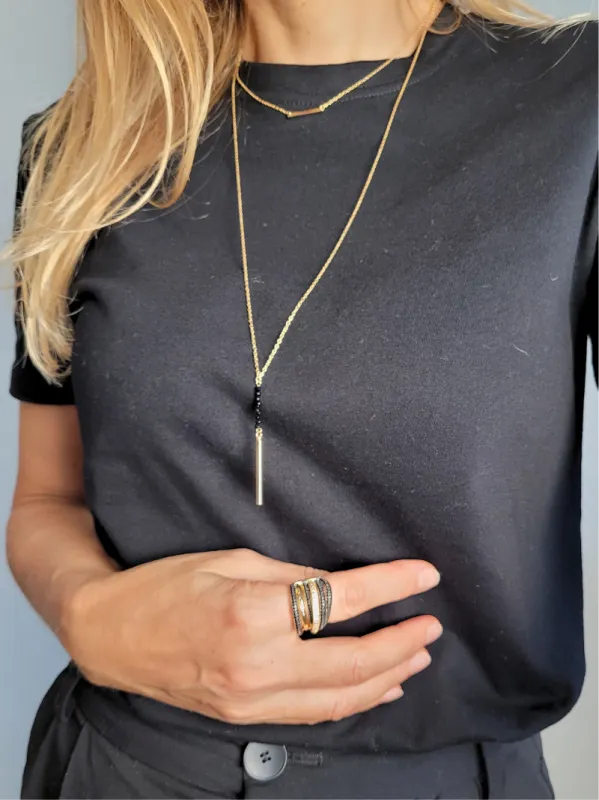 Lakmé - pozlátený náhrdeľník s Ónyxom 5