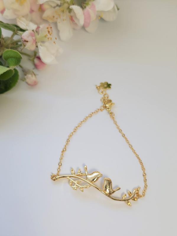 Pozlátený náramok Vtáča