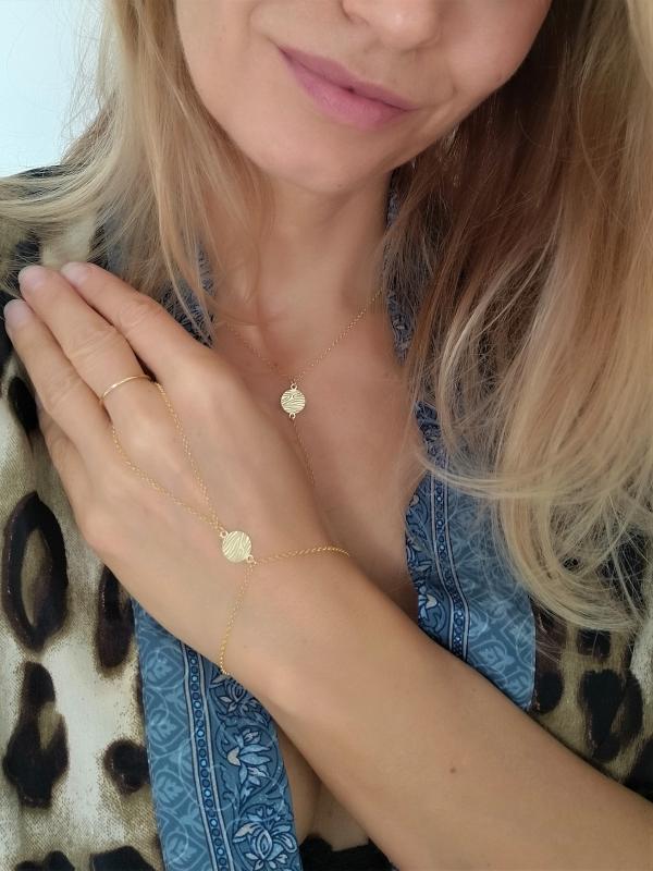 Fauna pozlátený náramok s prsteňom 1